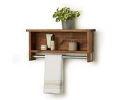 TRINITY - DRAKESTONE | Towel Bar w/ Shelves | - Walnut