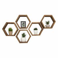 TRINITY - DRAKESTONE | Hexagon Shelves | 5-Pack | - Walnut