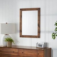 TRINITY - DRAKESTONE | 24x31 Farmhouse Vanity Mirror w/ Clavos | Walnut - Walnut