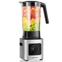 Costway - 1500W 5 Speed Countertop Smoothie Blender with 5 Presets & 68oz Tritan Jar - Silver/Black