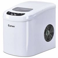 Costway - Portable Compact Electric Ice Maker Machine Mini Cube 26lb/Day - White