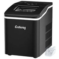 Costway - Portable Ice Maker Machine Countertop 26Lbs/24H Self-cleaning w/ Scoop - Black