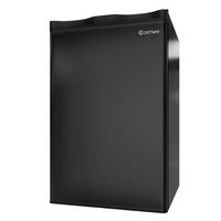 Costway - 3.2 Cu.Ft. Compact Refrigerator Mini Dorm Small Fridge Freezer Reversible Door - Black