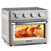 Costway - 7-in-1 Air Fryer Toaster Oven 19 QT Dehydrate Convection Ovens w/ 5 Accessories - Gray