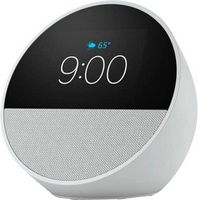 Amazon Echo Spot (2024 release), Smart alarm clock with vibrant sound and Alexa - Glacier White