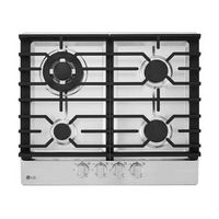 LG - 24" Built-in Gas Cooktop with 4 Burners and 14K UltraHeat Burner - Stainless Steel