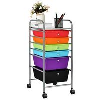 Costway - 6 Drawer Rolling Storage Cart Tools Scrapbook Paper Office Organizer - Multicolor