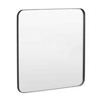 LOVMOR - 36 in. W x 36 in. H Tempered Glass Rounded Rectangle Framed Wall-Mounted Bathroom Vanity...