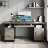 Bestier 59inch Executive Gaming Desk with File Drawer, Storage Drawers, and Cabinet - Gray
