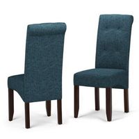 Simpli Home - Cosmopolitan Deluxe Tufted Parson Chair (Set of 2) - Denim Blue