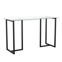 Martha Stewart - Eli Tempered Glass Top Office Desk - Clear Top/Oil Rubbed Bronze Frame