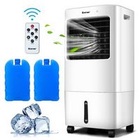 Costway Evaporative Portable Air Cooler Fan &amp; Humidifier w/ Remote Control 7.5 Timer - White