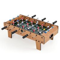 Costway - Mini Foosball Table, 27in Soccer Game Table w/ 2 Footballs and Soccer Keepers - Natural