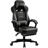 GTPlayer - F59 Racing Style Gaming Chair with Footrest - Gray