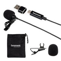 Saramonic - Lavalier Mic w/ USB-C Output, 6.6%27 Cable &amp; USB Adapter for Mobile Devices &amp; Computers...