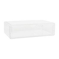 Martha Stewart - Brody Desktop Organization Box with Half Moon Opening Pullout Drawer - Clear Pla...