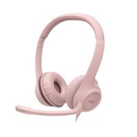 Logitech - H390 Wired USB-A On-Ear Stereo Headphones with Noise Canceling Microphone - Rose