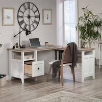Sauder - August Hill  L-Desk - Soft White