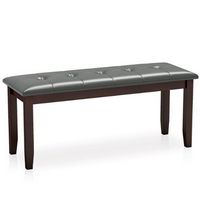 Costway - Upholstered Dining Bench w/Padded Seat for Kitchen Bedroom Entryway - Grey