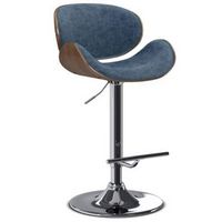 Simpli Home - Marana Bentwood Adjustable Swivel Bar Stool - Distressed Blue