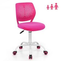 Costway Kids Desk Chair Ergonomic Swivel Children Mesh Study Height Adjustable - Rose