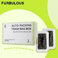 2 Pack Trash Bag Box for Furbulous Cat Litter Box, 20-Time Automatic Packing Sealing Refilling Ec...