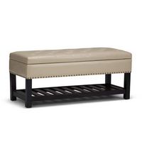 Simpli Home - Lomond Storage Ottoman Bench - Satin Cream