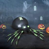 Costway - 6FT Halloween Inflatable Blow-Up Spider w/ LED Lights Outdoor Yard Decoration - Black/G...