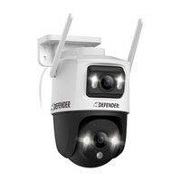 Defender - AI POWERED Guard Pro 3K PLUS Dual Lens PTZ Wi-Fi 6 Plug-in Security Camera - white