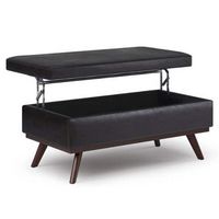 Simpli Home - Owen Lift Top Large Coffee Table Storage Ottoman - Distressed Black