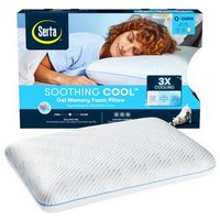 Serta - Soothing Cool Gel Memory Foam Pillow Queen - Off-White