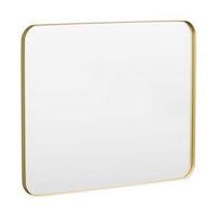 LOVMOR - 40 in. W x 32 in. H Tempered Glass Rounded Rectangle Framed Wall-Mounted Bathroom Vanity...