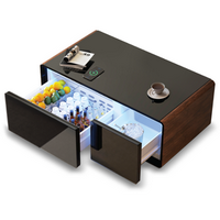 Livtab - Smart Coffee Table with Refrigeration, Freezer Drawer, Wireless Charging, Bluetooth Spea...