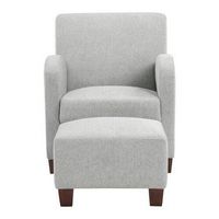 OSP Home Furnishings - Aiden Chair & Ottoman Herringbone - Smoke