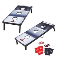Backyard Hero - 48" Tailgate Combo Bean Bag Toss and Washer Toss Games - Gray
