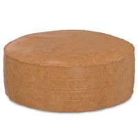 Simpli Home - Brody 32 inch Round Coffee Table Pouf - Distressed Brown