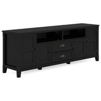 Simpli Home - Burlington SOLID WOOD 72 inch TV Media Stand in Black For TVs up to 80 inches - Black