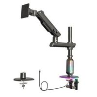 HUANUO - Single Monitor Desk Mount with Mechanical Spring Arm, Integrated LED Light, & Supports u...