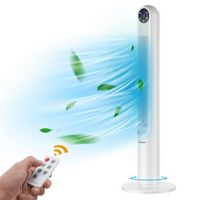 Costway 42%27%27 Tower Fan Smart Display Panel 12H Timer 80 Degree Oscillating Fan with Remote - White