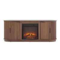 Modern Reeded 60” Fireplace TV Stand with Removable Fireplace Insert