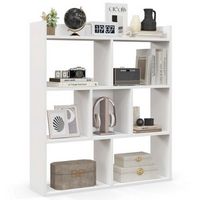 Costway - 1 PCS 7-cube Bookcase Open Storage Shelf with Anti-tipping Kits for Living Room - White