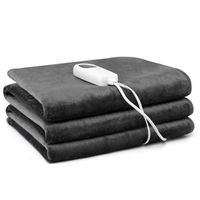 Costway - 71'' x 30'' Heated Mattress Pad Twin, Massage Table Warmer with 5 Heat Settings - Grey