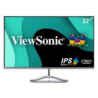ViewSonic - VX3276-MHD 31.5&quot; IPS LCD FHD Monitor (DisplayPort VGA, HDMI) - Metallic Silver