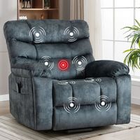 Bestier - 37.4&quot; Blue Microfiber Power Lift Recliner with 8-Point Vibration Massage Assistance Rec...