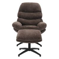 OSP Home Furnishings - Kerry Swivel Lounge Chair &amp; Footrest - Brown