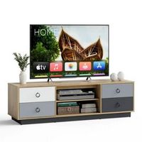 55%27%27 TV Stand Entertainment Media Center w/ Storage Cabinets Adjustable Shelves