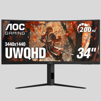AOC - CU34G4HV 34" VA Panel Curved Gaming Monitor, LED, WQHD (3440x1440), 200Hz, 0.5ms, Freesync ...