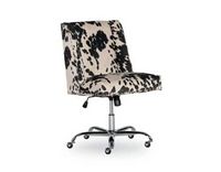 Linon Home Décor - Donora Microfiber Fabric Adjustable Office Chair With Chrome Base - Black and ...