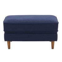 CorLiving - Mulberry Fabric Upholstered Modern Ottoman - Navy Blue