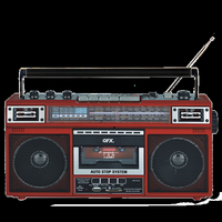 QFX - RECHARGEABLE CASSETTE AM/FM/SW1-2 RADIO BLUETOOTH BOOMBOX WITH USB RECORDING - Red